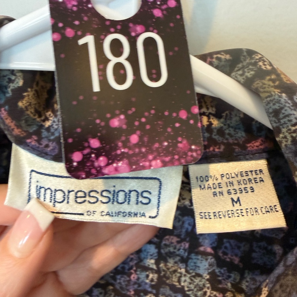 💋Impressions Blue‎ and Purple Button-Down Shirt 180 - Picture 7 of 7